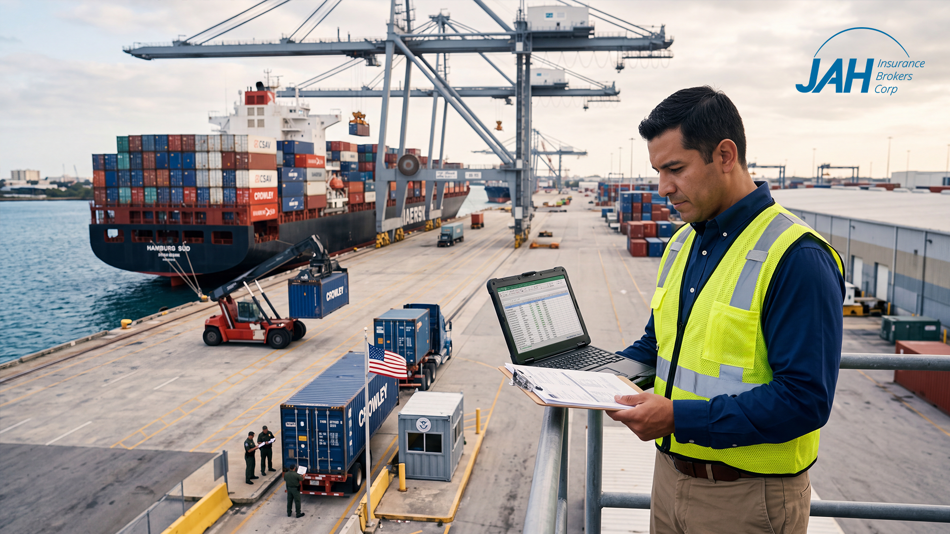 Cargo insurance coverage map for LATAM-US trade routes